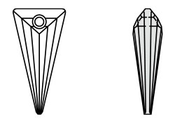 Swarovski Crystal Pendants - 6480 - Spike Pendant Line Drawing